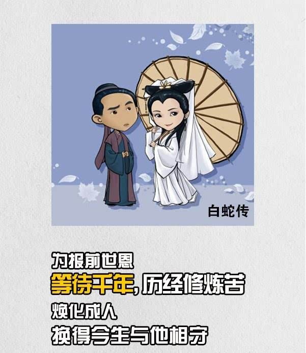 白娘子和许仙相遇在断桥边.