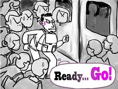 每当上下班的时候,就好像一场竞赛,比谁能够最快挤进公交.