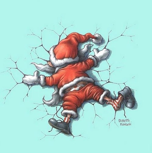 圣诞老人被冻死的图片图片